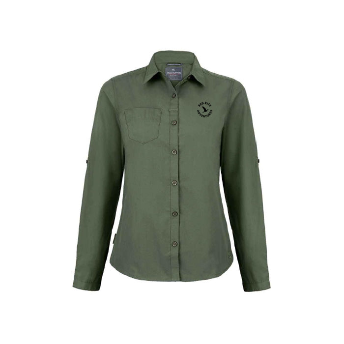 Ladies Craghopper Safari Long Sleeve Shirt - Dark Cedar Green