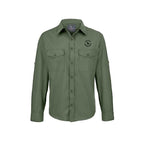 Male Craghopper Safari Long Sleeve Shirt - Dark Cedar Green