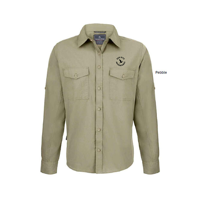 Male Craghopper Safari Long Sleeve Shirt - Fit Pebble